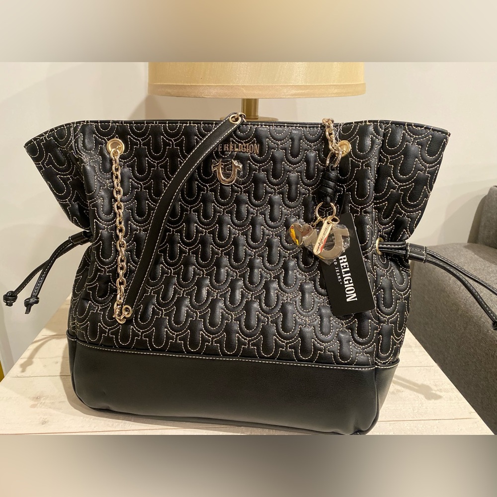 NWT True Religion Horseshoe Quilted Charm Tote